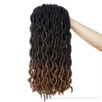 Cheap Faux Locs Crochet Hair Ombre Synthetic Goddess Locs Crochet Braids Dreadlock extensions Crochet Braiding Hair Extension
